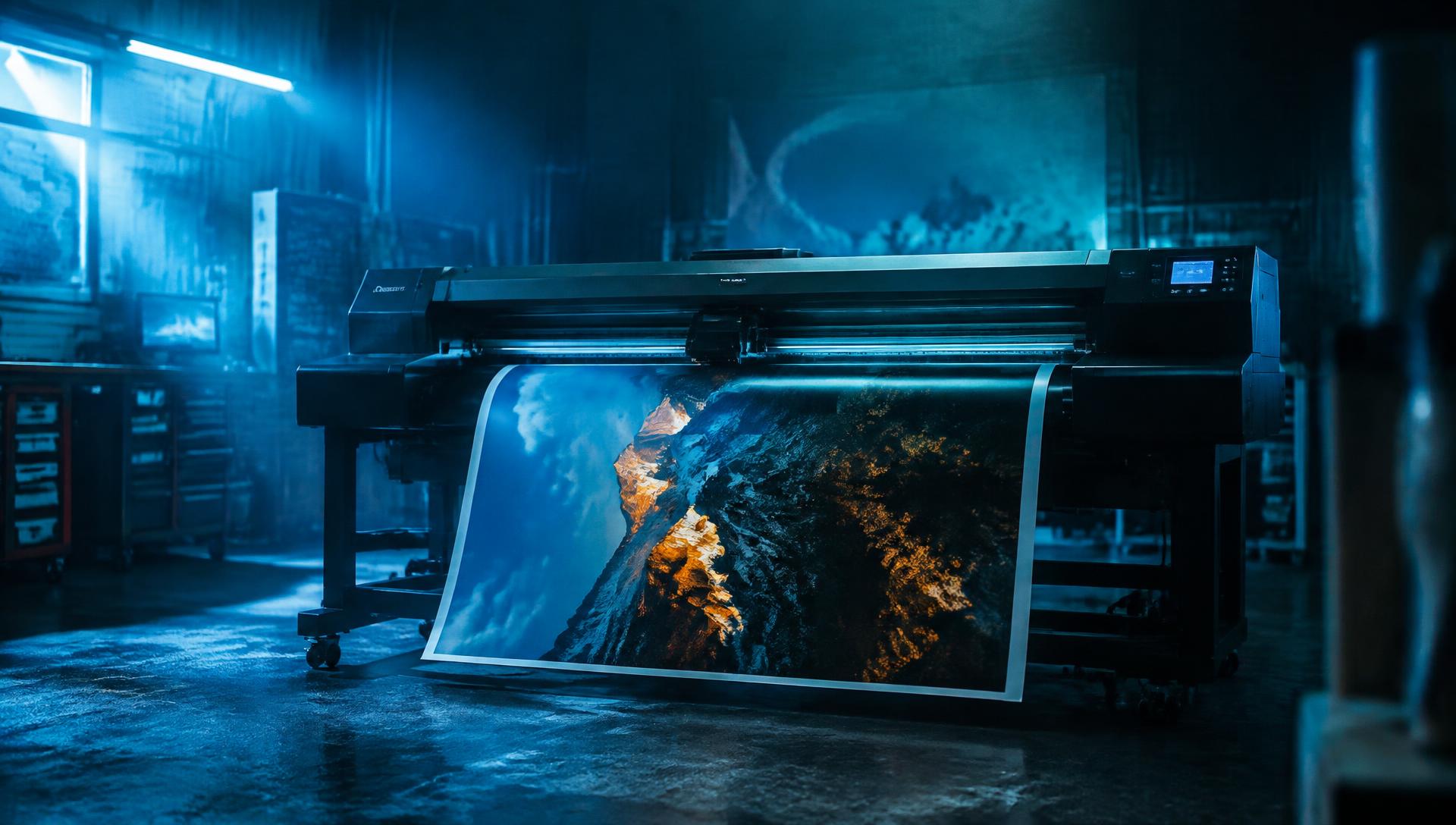 Plotter di grande formato in funzione